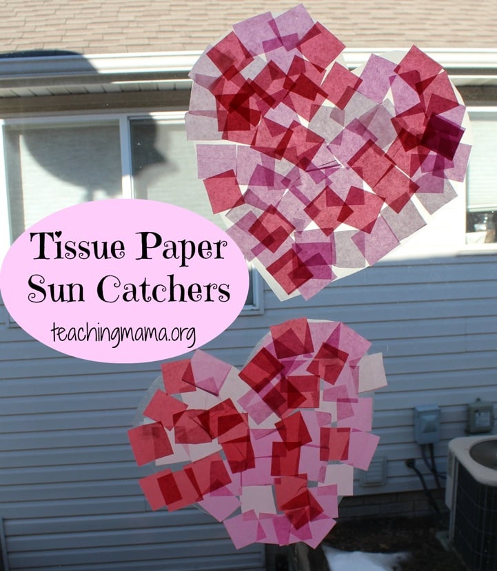 Heart Tissue Paper Suncatcher